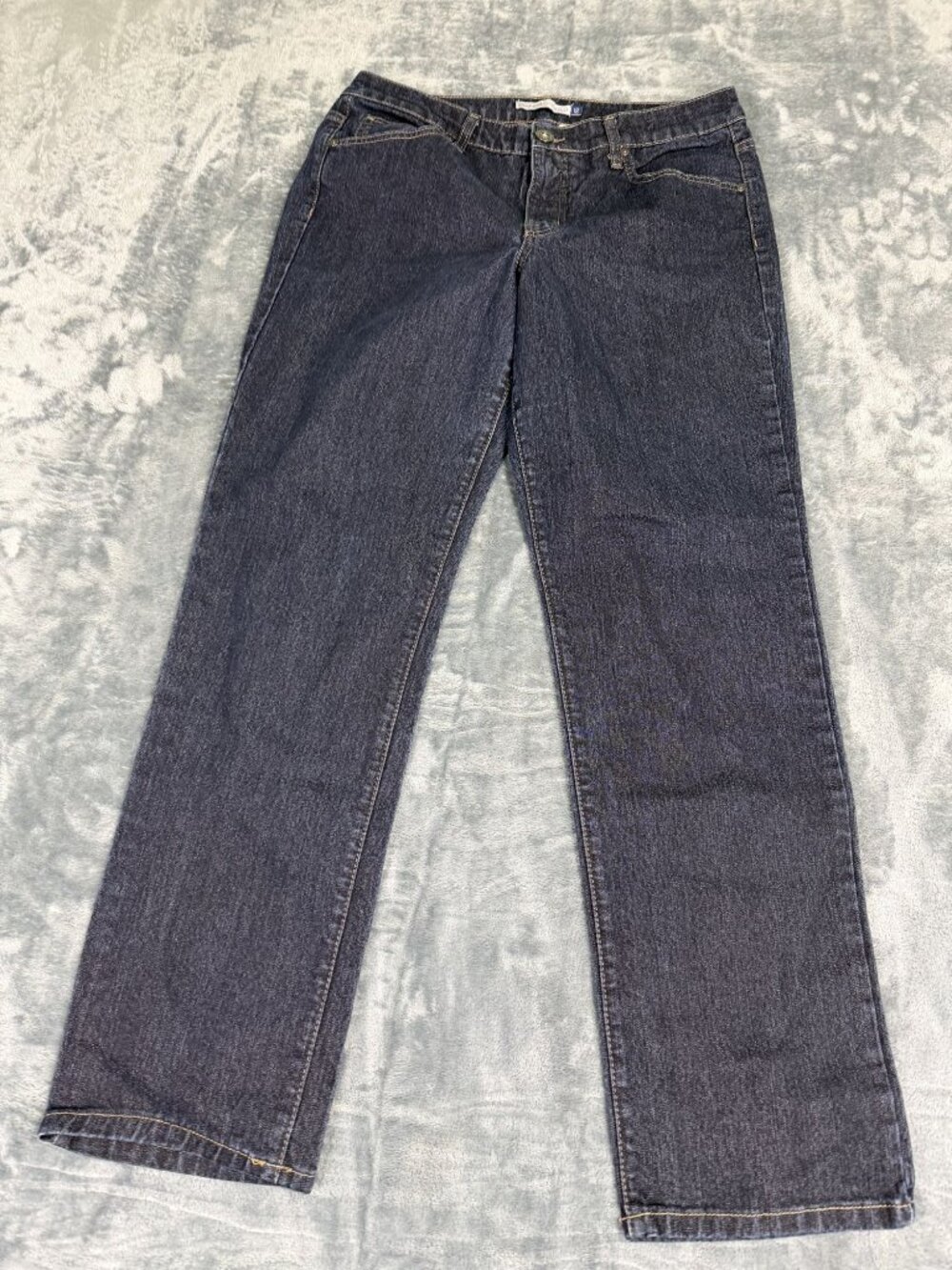 Bandolino Blu Womens Mandie Straight Leg Dark Wash Denim Jeans Size 12